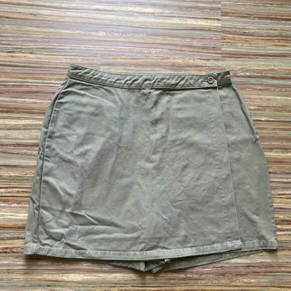 Simply Basic Skort Shorts Vintage 90s Neutral Khaki Cotton - Picture 1 of 5